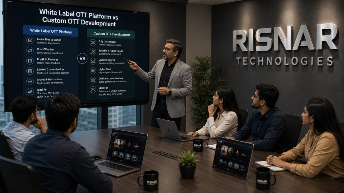 White Label OTT Platform vs Custom OTT Development | Complete Guide 2026 | RISNAR Technologies